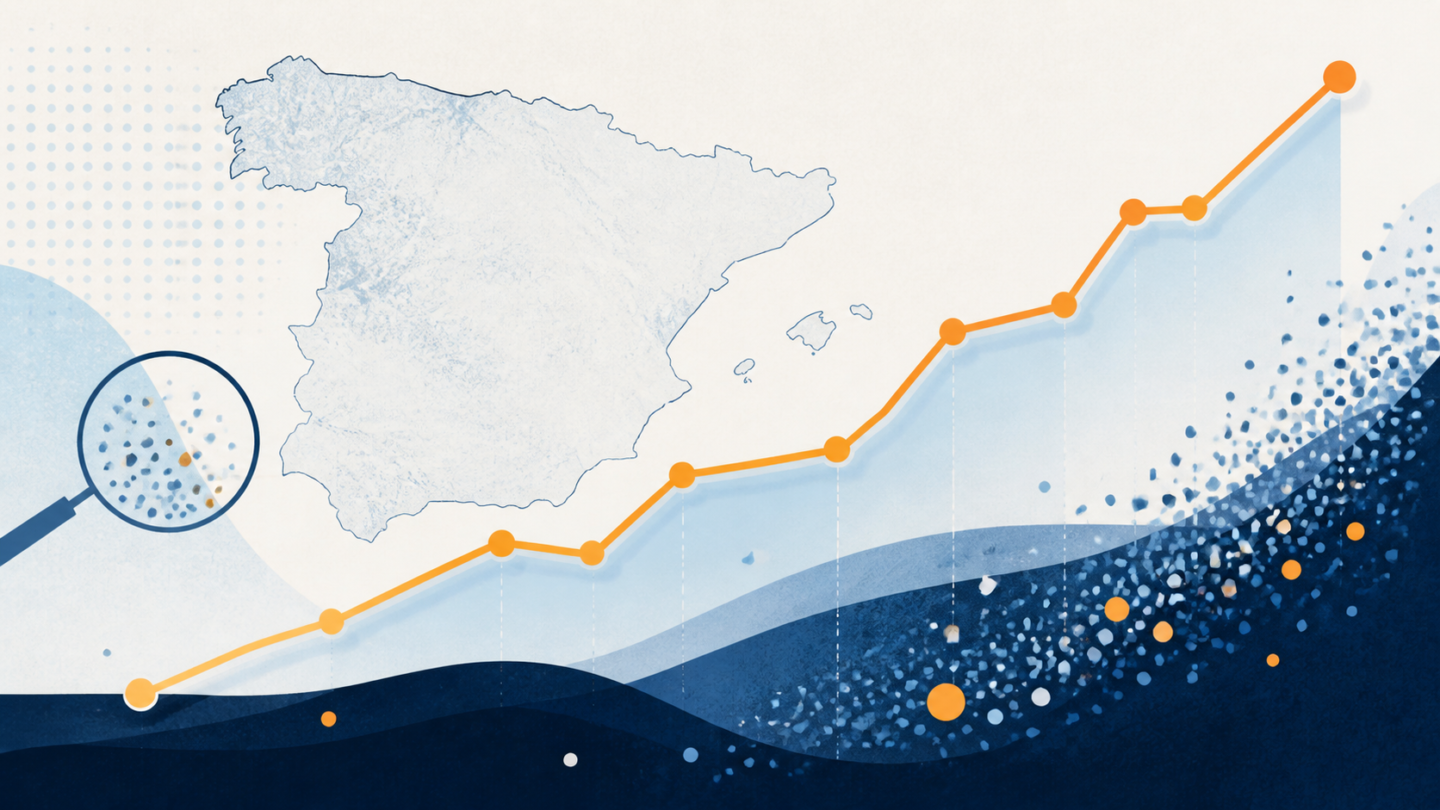 Interés de búsqueda en España representado como una gráfica editorial